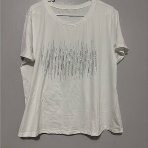 SHEIN White Short Sleeve Top with Silver Accents